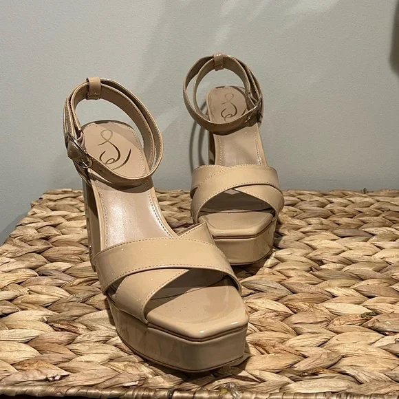 Sam Edelman Nolita Nude Ankle Strap Heel - Size 8 - Picture 9 of 12